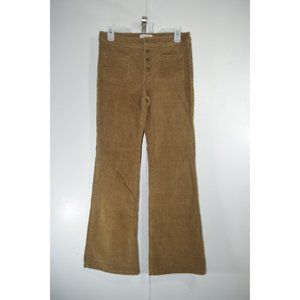 Honey Punch Brown Button-Up Leightweight Corduroy Flare Pants